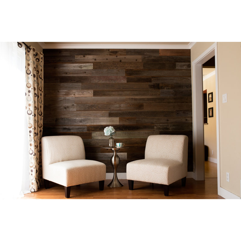 Rewoodd 5" x 48" Reclaimed Peel and Stick Solid Wood Wall Paneling